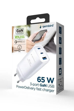 CHARGER USB UNIVERSAL QC3.0/TA-UC-PDQC65-01-W GEMBIRD
