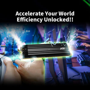 SSD|AGI|750xTBW rating|MTBF 2000000 h|Read speed 7400 MB/s|Write speed 5200 MB/s|NVMe Yes|PCI Express 4.0|M.2|1000 GB|AGI1T0G44AI828-CB