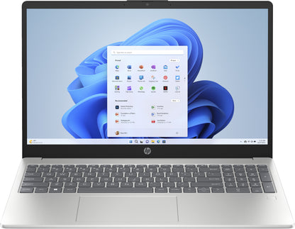 HP Laptop 15-fc0038ny - Ryzen 5 7520U, 16GB, 512GB SSD, 15.6" FHD 300-nit, 720p cam, FPR, US keyboard, 41Wh, Natural Silver, Win 11 Home