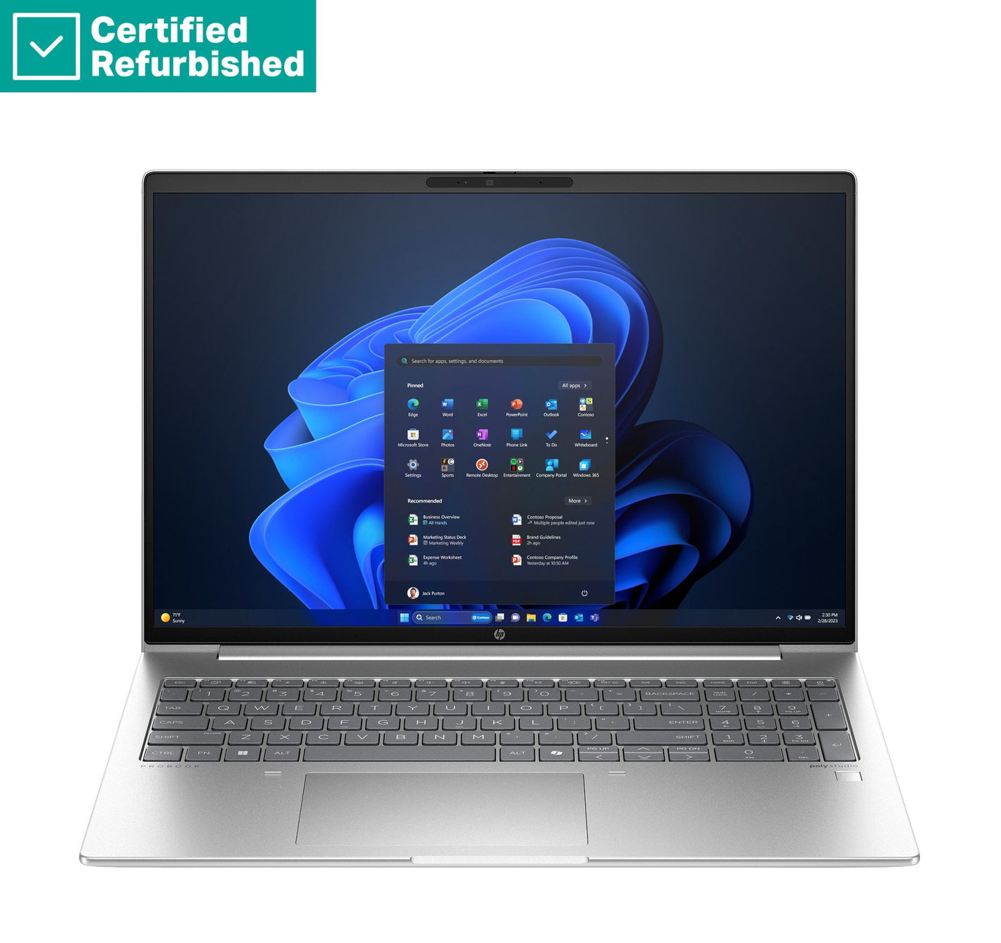 RENEW GOLD HP ProBook 460 G11 - Ultra 5-125U, 16GB, 512GB SSD, 16 WUXGA 300-nit AG, 1080p non-IR cam, 4G Modem, FPR, US keyboard, 56Wh, Win 11 Pro, 1 years