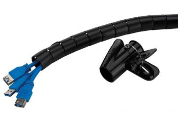 NEOMOUNTS SPIRAL CABLE WRAP, Ø25 MM., MULTIPLE CABLES, BLACK