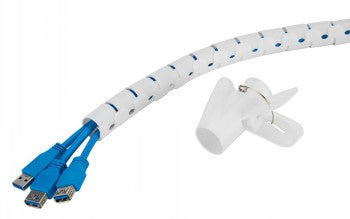 NEOMOUNTS SPIRAL CABLE WRAP, Ø25 MM., MULTIPLE CABLES, WHITE