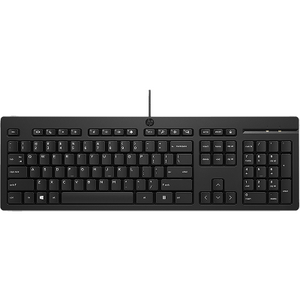 HP 125 G2 USB Wired Keyboard, Sanitizable, Copilot Key - Black - US ENG (BULK of 12 pcs)