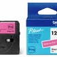 BROTHER BTAGP35 12MM WHITE ON PINK TAPE