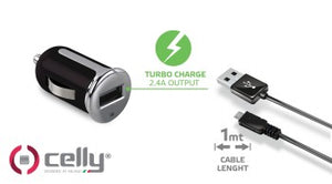 CELLY CAR CHARGER TURBO + USBMICRO CABLE