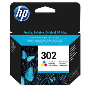 HP 302 Tri-color Ink Cartridge, 165 pages, for HP Officejet 3830,3834,4650, Deskjet 2130,3630,1010, Envy 4520