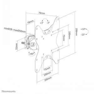 NEOMOUNTS BY NEWSTAR SCREEN POLE CLAMP/TRUSS MOUNT 1 PIVOT VESA 200X200 (POLEDIAMETER 28-50 MM)