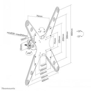 NEOMOUNTS BY NEWSTAR SCREEN POLE CLAMP/TRUSS MOUNT 1 PIVOT VESA 400X400 (POLEDIAMETER 28-50 MM)
