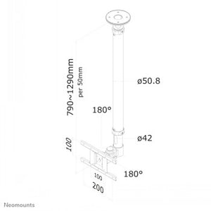 NEWSTAR FLAT SCREEN CEILING MOUNT (HEIGHT: 79-129 CM) 10-30" BLACK