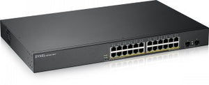 ZYXEL GS1900-24HP V2, 24-PORT GBE L2 POE SMART SWITCH, RACKMOUNT, 170 WATT