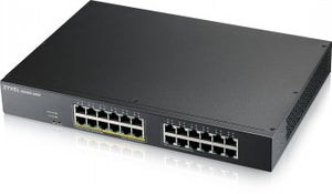 ZYXEL GS1915-24EP, 24-PORT GBE, 12 PORT POE, 130 WATT 802.3AT, RACKMOUNT, FANLESS, SMART SWITCH, HYBRID MODE, STANDALONE OR NEBULAFLEX CLOUD