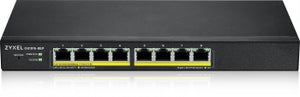 ZYXEL GS1915-8EP, 8-PORT GBE POE SMART HYBRID MODE SWITCH, STANDALONE OR NEBULAFLEX CLOUD, 60 WATT 802.3AT, DESKTOP, FANLESS
