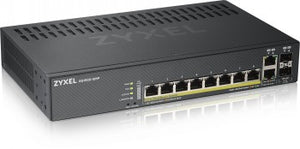 ZYXEL GS1920-8HPV2, 10 PORT SMART MANAGED SWITCH 8X GIGABIT COPPER AND 2X GIGABIT DUAL PERS., HYBRID MODE, STANDALONE OR NEBULAFLEX CLOUD, 130 WATT POE, FANLESS