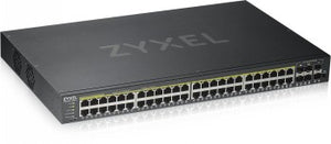 ZYXEL GS1920-48HPV2, 50 PORT SMART MANAGED POE SWITCH 48X GIGABIT COPPER POE AND 4X GIGABIT DUAL PERS., HYBRID MODE, STANDALONE OR NEBULAFLEX CLOUD, 375 WATT POE