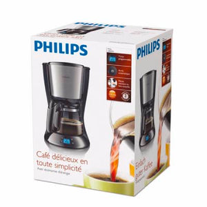 Philips Daily Collection Coffee maker HD7459/20 With glass jug With timer Black & metal