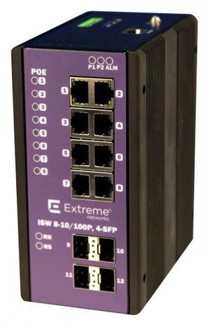 EXTREME 8-PORT POE+ GIGABIT W/ 4-PORT SFP OPERATING TEMPERATURE -40C - +75C