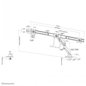 NEOMOUNTS FLAT SCREEN DESK MOUNT (10-27") DESK CLAMP/GROMMET