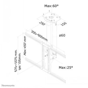 NEWSTAR FLAT SCREEN CEILING MOUNT (HEIGHT: 64-104 CM) 37-75" BLACK