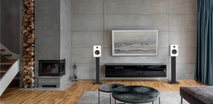 KANTO AUDIO 200W POWERED BOOKSHELF SPEAKERS WITH HDMI ARC, USB-C, AND BLUETOOTH 5.3 - MATTE WHITE, PAIR (INCL. TYPE C POWER CORD)