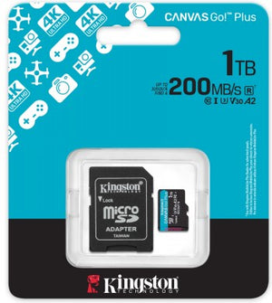 KINGSTON 1 TT MICROSDXC CANVAS GO! PLUS GEN4 200 MT/S A2 U3 V30 CARD + ADAPTER