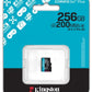 KINGSTON 256 GB MICROSDXC CANVAS GO! PLUS GEN4 200R A2 U3 WITHOUT ADAPTER