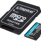 KINGSTON 256 GB MICROSDXC CANVAS GO! PLUS GEN4 200 MT/S A2 U3 V30 CARD + ADAPTER