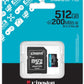 KINGSTON 512 GB MICROSDXC CANVAS GO! PLUS GEN4 200 MT/S A2 U3 V30 CARD + ADAPTER