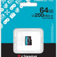 KINGSTON 64 GB MICROSDXC CANVAS GO! PLUS GEN4 200R A2 U3 WITHOUT ADAPTER