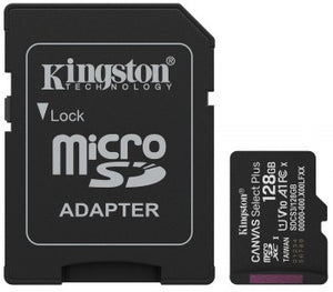 KINGSTON 128GB MICROSDXC CANVAS SELECT PLUS GEN3 MUISTIKORTTI + SD-ADAPTERI