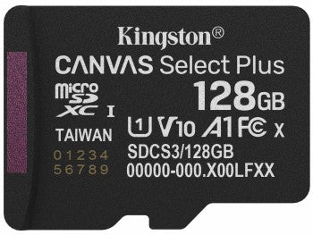 KINGSTON 128GB MICOSDXC CANVAS SELECT PLUS GEN3 CARD