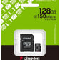 KINGSTON 128GB MICROSDXC CANVAS SELECT PLUS GEN3 MUISTIKORTTI + SD-ADAPTERI