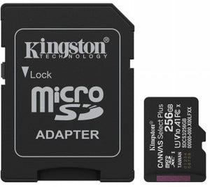 KINGSTON 256GB MICROSDXC CANVAS SELECT PLUS GEN3 CARD+ SD-ADAPTER