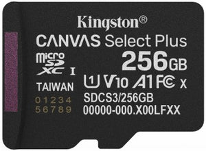 KINGSTON 256GB MICSDXC CANVAS SELECT PLUS GEN3 CARD