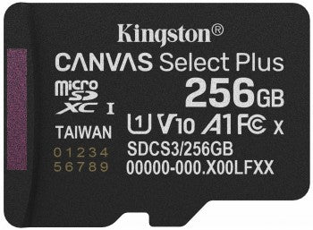 KINGSTON 256GB MICSDXC CANVAS SELECT PLUS GEN3 CARD