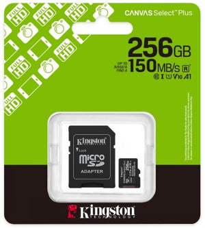KINGSTON 256GB MICROSDXC CANVAS SELECT PLUS GEN3 CARD+ SD-ADAPTER