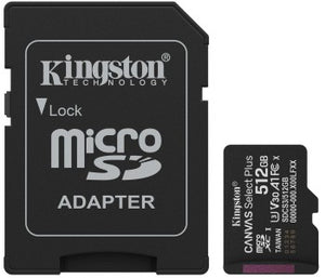 KINGSTON 512GB MICROSDXC CANVAS SELECT PLUS GEN3 CARD+ SD-ADAPTER