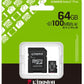 KINGSTON 64GB MICROSDXC CANVAS SELECT PLUS GEN3 CARD+ SD-ADAPTER
