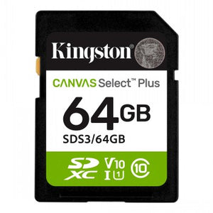 KINGSTON 64GB CANVAS SELECT PLUS SD -MUISTIKORTTI