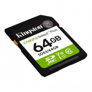 KINGSTON 64GB CANVAS SELECT PLUS SD -MUISTIKORTTI