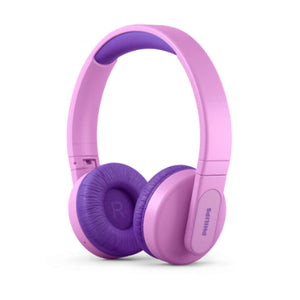 Philips Kids wireless on-ear headphones TAK4206PK/00, Volume limited <85 dB, App-based parental controls, Light-up ear cups, Pink