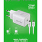 TC USB-C 20W+TYPE-C CABLE WHITE