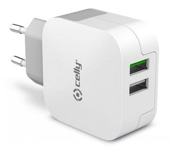 CELLY TRAVEL CHARGER TURBO 2USB 3.4A