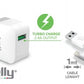 CELLY TRAVEL CHARGER TURBO +  LIGHTNING CABLE