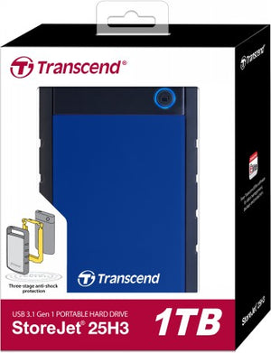 TRANSCEND STOREJET SJ25H3B 2.5" 1TB BLUE ANTI-SHOCK