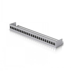 UBIQUITI 24-PORT BLANK KEYSTONE PATCH PANEL. STANDALONE INSERT THAT CAN BE EASILY INSTALLED INTO AN EXISTING NETWORK EQUIPMENT RACK TO CREATE A CLEAN, UNIFORM AESTHETIC