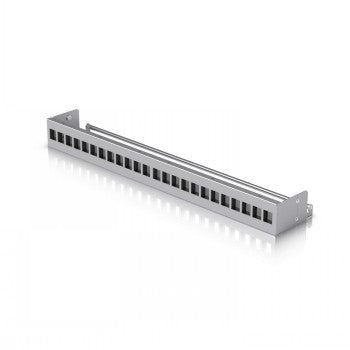 UBIQUITI 24-PORT BLANK KEYSTONE PATCH PANEL. STANDALONE INSERT THAT CAN BE EASILY INSTALLED INTO AN EXISTING NETWORK EQUIPMENT RACK TO CREATE A CLEAN, UNIFORM AESTHETIC