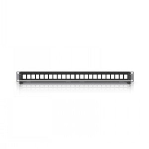 UBIQUITI 24-PORT BLANK KEYSTONE PATCH PANEL. STANDALONE INSERT THAT CAN BE EASILY INSTALLED INTO AN EXISTING NETWORK EQUIPMENT RACK TO CREATE A CLEAN, UNIFORM AESTHETIC
