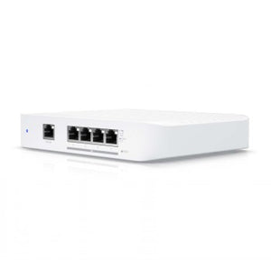 UBIQUITI COMPACT, 5-PORT, LAYER 2 SWITCH THAT SUPPORTS 10 GBE SPEEDS AND CAN BE POWERED WITH POE OR A 5V USB-C ADAPTER.