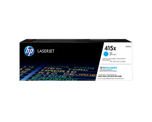 HP 415X High Capacity Cyan Laser Toner Cartridge, 6000 pages, for HP Color LaserJet Pro M454, M479