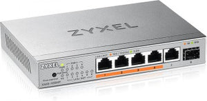 ZYXEL XMG-105 5 PORTS 2,5G + 1 SFP+, 4 PORTS 70W TOTAL POE++ DESKTOP MULTIGIG UNMANAGED DESKTOP SWITCH